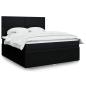 Preview: ARDEBO.de - Boxspringbett mit Matratze Schwarz 180x200 cm Stoff