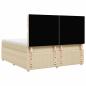 Preview: Boxspringbett mit Matratze Creme 180x200 cm Stoff