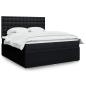 Preview: ARDEBO.de - Boxspringbett mit Matratze Schwarz 180x200 cm Stoff