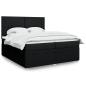 Preview: ARDEBO.de - Boxspringbett mit Matratze Schwarz 200x200 cm Stoff