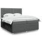 Preview: ARDEBO.de - Boxspringbett mit Matratze Dunkelgrau 200x200 cm Stoff
