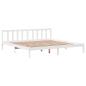 Preview: Massivholzbett ohne Matratze Weiß 200x200 cm Kiefernholz