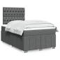 Preview: ARDEBO.de - Boxspringbett mit Matratze Dunkelgrau 120x200 cm Stoff