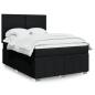 Preview: ARDEBO.de - Boxspringbett mit Matratze Schwarz 160x200 cm Stoff