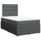 Preview: ARDEBO.de - Boxspringbett mit Matratze Dunkelgrau 120x200 cm Stoff