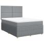 Preview: Boxspringbett mit Matratze Hellgrau 140x190 cm Stoff