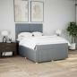 Preview: Boxspringbett mit Matratze Hellgrau 140x190 cm Stoff