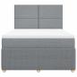 Preview: Boxspringbett mit Matratze Hellgrau 140x190 cm Stoff