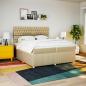 Preview: ARDEBO.de - Boxspringbett mit Matratze Creme 200x200 cm Stoff