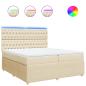 Preview: Boxspringbett mit Matratze Creme 200x200 cm Stoff