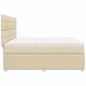 Preview: Boxspringbett mit Matratze Creme 200x200 cm Stoff