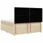 Preview: Boxspringbett mit Matratze Creme 200x200 cm Stoff