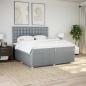 Preview: ARDEBO.de - Boxspringbett mit Matratze Hellgrau 200x200 cm Stoff