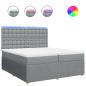 Preview: Boxspringbett mit Matratze Hellgrau 200x200 cm Stoff