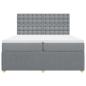 Preview: Boxspringbett mit Matratze Hellgrau 200x200 cm Stoff