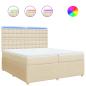 Preview: Boxspringbett mit Matratze Creme 200x200 cm Stoff