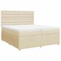 Preview: Boxspringbett mit Matratze Creme 200x200 cm Stoff