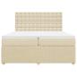 Preview: Boxspringbett mit Matratze Creme 200x200 cm Stoff