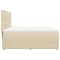 Preview: Boxspringbett mit Matratze Creme 200x200 cm Stoff