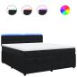 Preview: Boxspringbett mit Matratze Schwarz 180x200 cm Samt