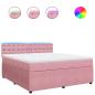 Preview: Boxspringbett mit Matratze Rosa 180x200 cm Samt
