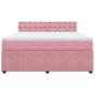 Preview: Boxspringbett mit Matratze Rosa 180x200 cm Samt
