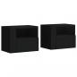 Preview: Wand-Nachttische 2 Stk. Schwarz 45x30x35 cm