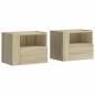 Preview: Wand-Nachttische 2 Stk. Sonoma-Eiche 45x30x35 cm