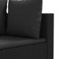 Preview: 5-tlg. Garten-Sofagarnitur mit Kissen Schwarz Poly Rattan
