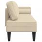Preview: Chaiselongue mit Kissen Creme Stoff