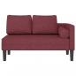 Preview: Chaiselongue mit Kissen Weinrot Stoff