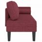 Preview: Chaiselongue mit Kissen Weinrot Stoff