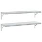 Preview: Wandregale 2 Stk. 100x30 cm Silbern Edelstahl