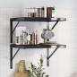Preview: ARDEBO.de - Wandregale 2 Stk. 50x40 cm Schwarz Edelstahl