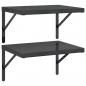 Preview: Wandregale 2 Stk. 50x40 cm Schwarz Edelstahl