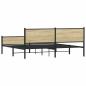 Preview: Metallbett ohne Matratze Sonoma-Eiche 193x203 cm