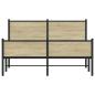 Preview: Metallbett ohne Matratze Sonoma-Eiche 140x190 cm