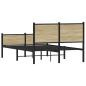 Preview: Metallbett ohne Matratze Sonoma-Eiche 140x190 cm