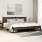 Preview: ARDEBO.de - Metallbett ohne Matratze Braun Eichen-Optik 200x200 cm