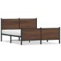 Preview: Metallbett ohne Matratze Braun Eichen-Optik 140x200 cm