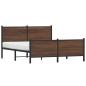Preview: Metallbett ohne Matratze Braun Eichen-Optik 140x200 cm