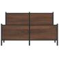 Preview: Metallbett ohne Matratze Braun Eichen-Optik 140x200 cm