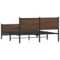 Preview: Metallbett ohne Matratze Braun Eichen-Optik 140x200 cm