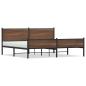 Preview: Metallbett ohne Matratze Braun Eichen-Optik 193x203 cm