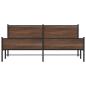 Preview: Metallbett ohne Matratze Braun Eichen-Optik 193x203 cm