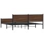 Preview: Metallbett ohne Matratze Braun Eichen-Optik 193x203 cm