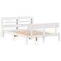 Preview: Massivholzbett ohne Matratze Weiß 135x190 cm Kiefernholz