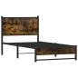 Preview: Metallbett ohne Matratze Räuchereiche 75x190 cm