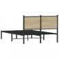 Preview: Metallbett ohne Matratze Sonoma-Eiche 120x190 cm