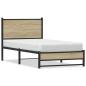 Preview: Metallbett ohne Matratze Sonoma-Eiche 75x190 cm
